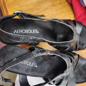 AEROSOLES Women's Black Sandals